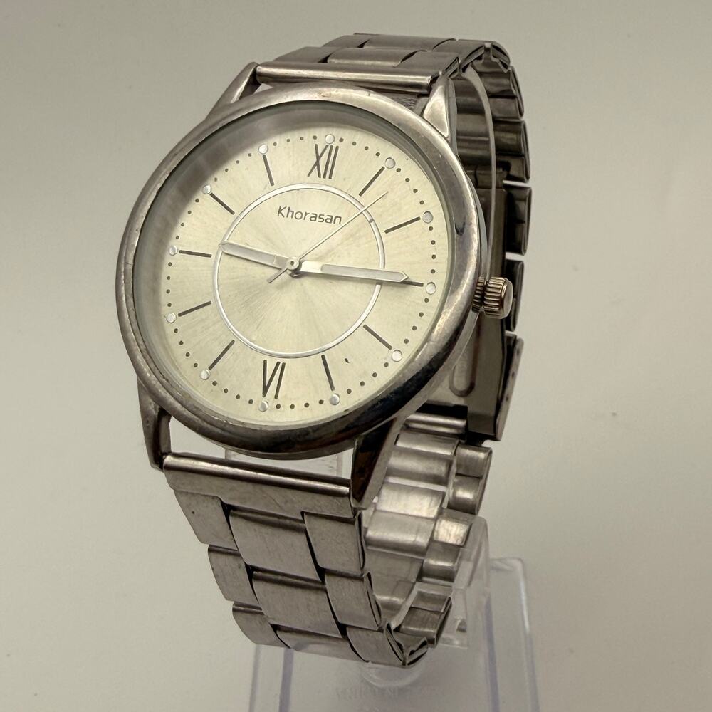 Stylish Khorasan Men's Minimalist Quartz Watch - Silver Tone Working